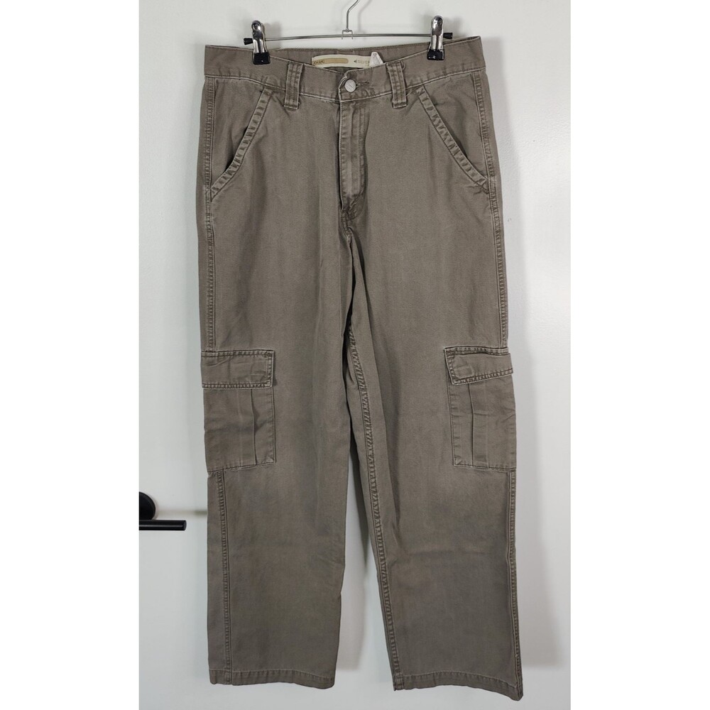 Vintage Levis SilverTab Khaki Cargo Pants Loose Fit Size 29x30 (Tag 31x34) y2k